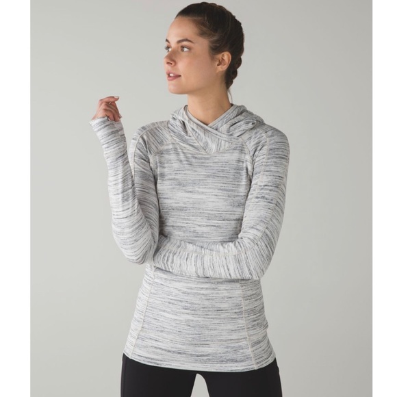 lululemon athletica Tops - Lululemon Think Fast Hoodie Space Dye Camo White Multi / Silver Spoon Size 6